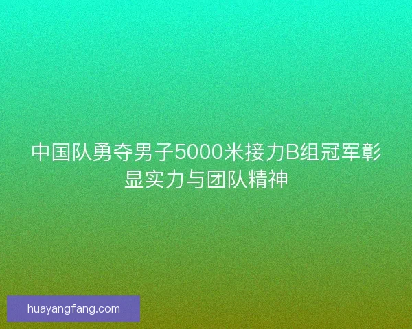 中国队勇夺男子5000米接力B组冠军彰显实力与团队精神